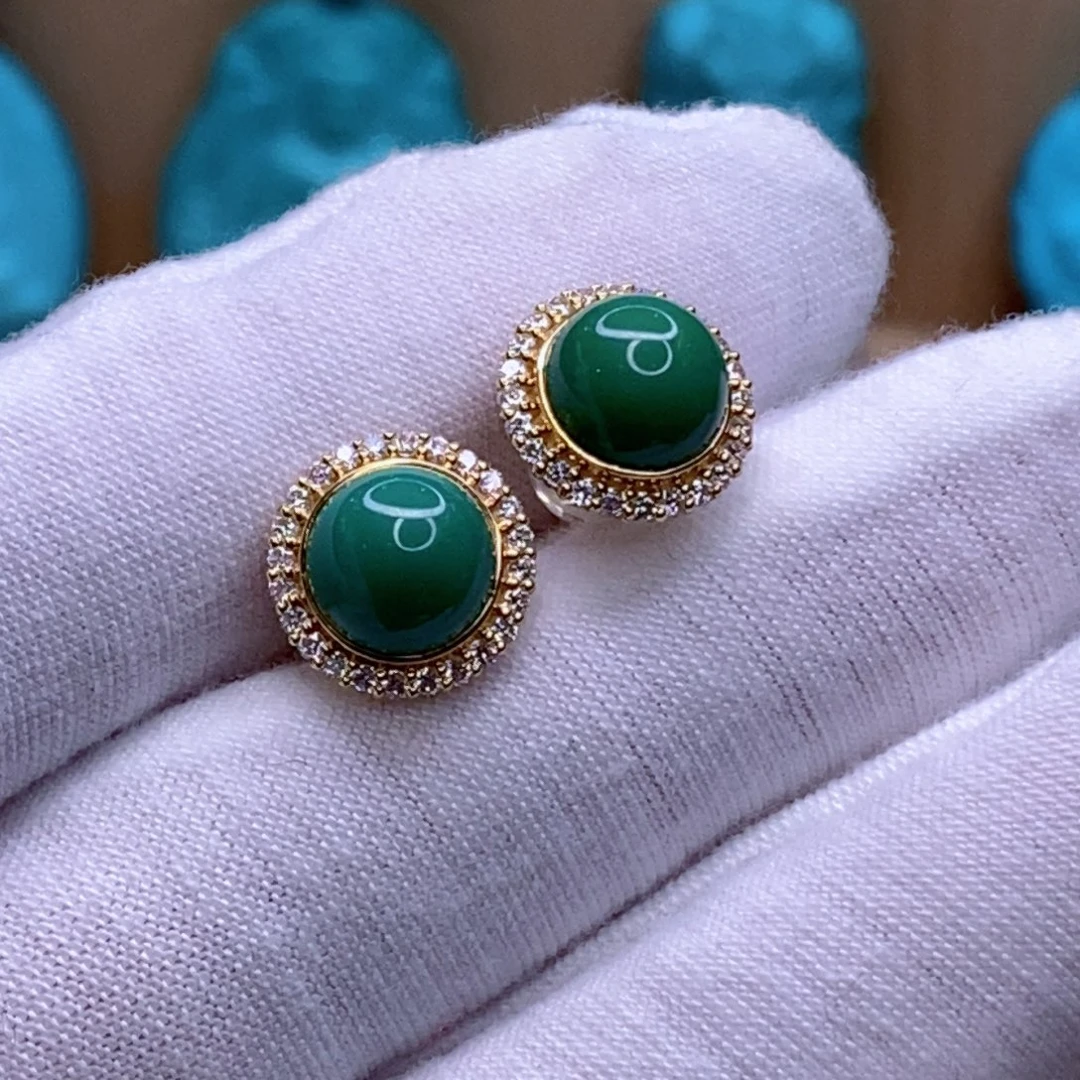 绿松石18K金镶嵌珠宝奇石