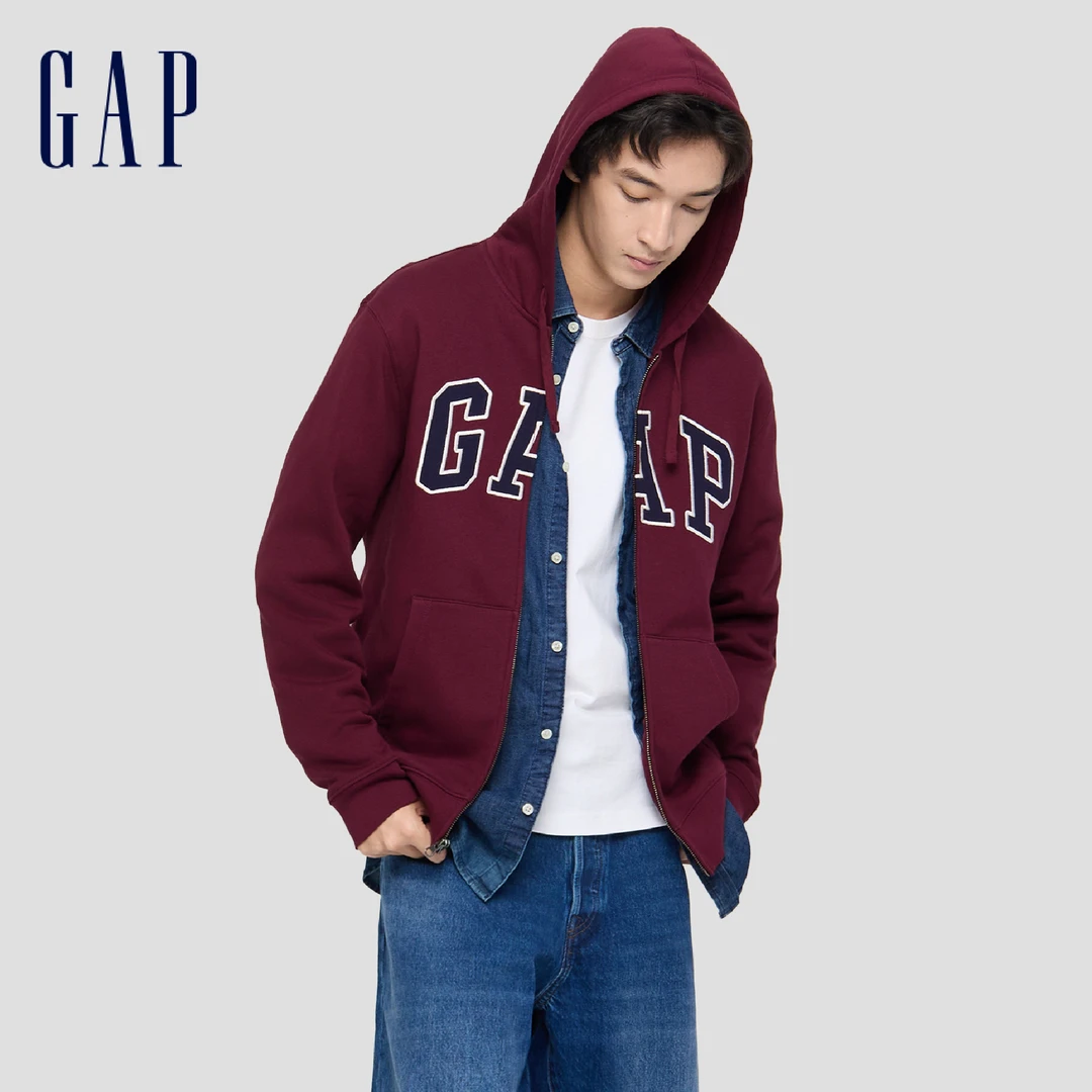 成毅代言Gap男女装秋季加绒连帽美式卫衣情侣外套 DR 674144