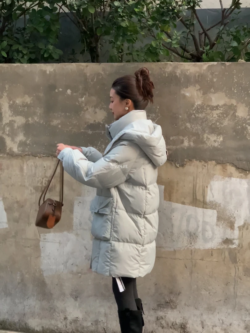 【一手长】拼色基础连帽保暖洋气棉袄