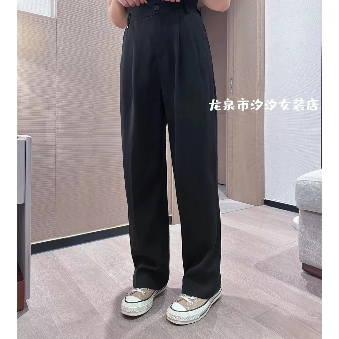 【汐汐三店】小个子定制版休闲百搭洋气显瘦阔腿西装裤 51738