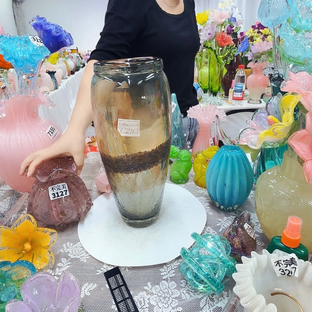 瑕疵琉璃花瓶花器艺术品
