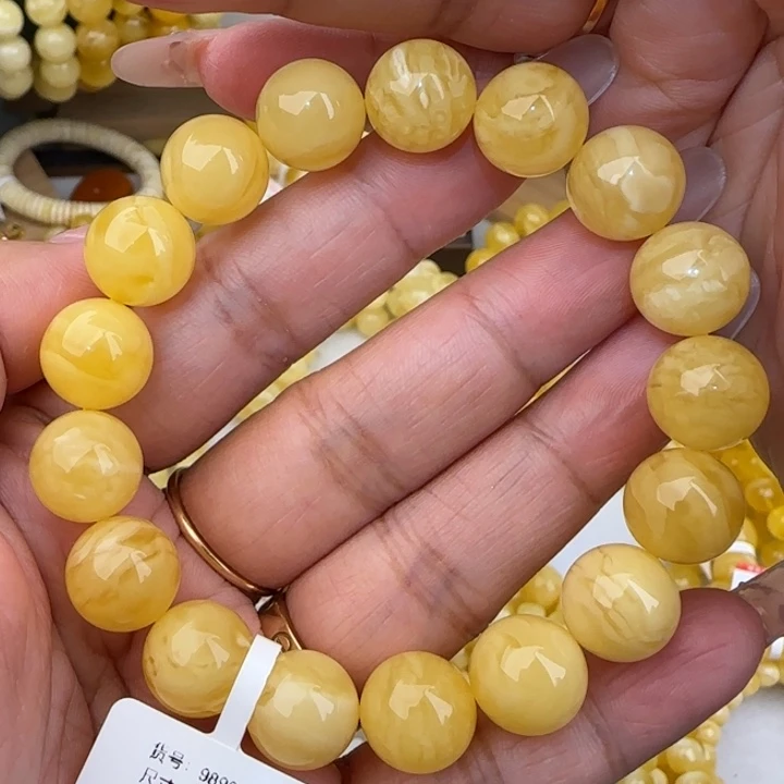 手链蜜蜡未镶嵌妖白花圆珠手串