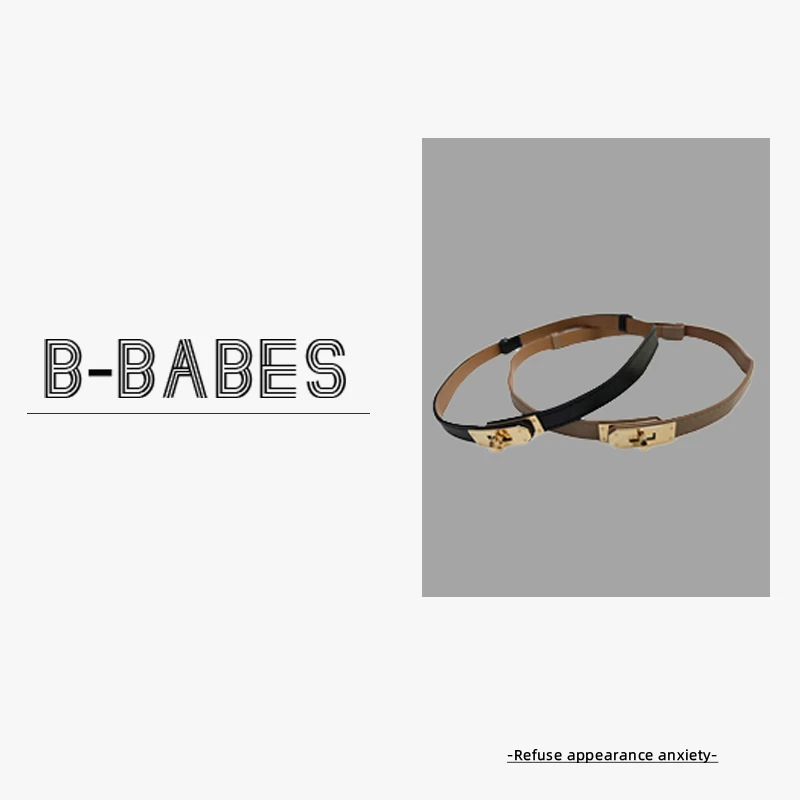 B-babes-【腰带】可调节锁扣细腰带搭配百搭时尚束腰小皮带