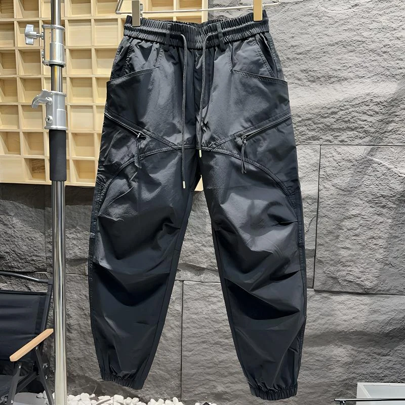 夏季新款工装裤男百搭宽松户外速干机能束脚休闲裤简约舒适哈伦裤