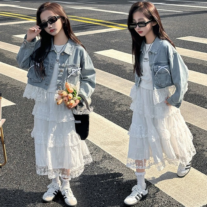 女童外套2025新款春装洋气时髦中大童春秋上衣超好看儿童牛仔套装