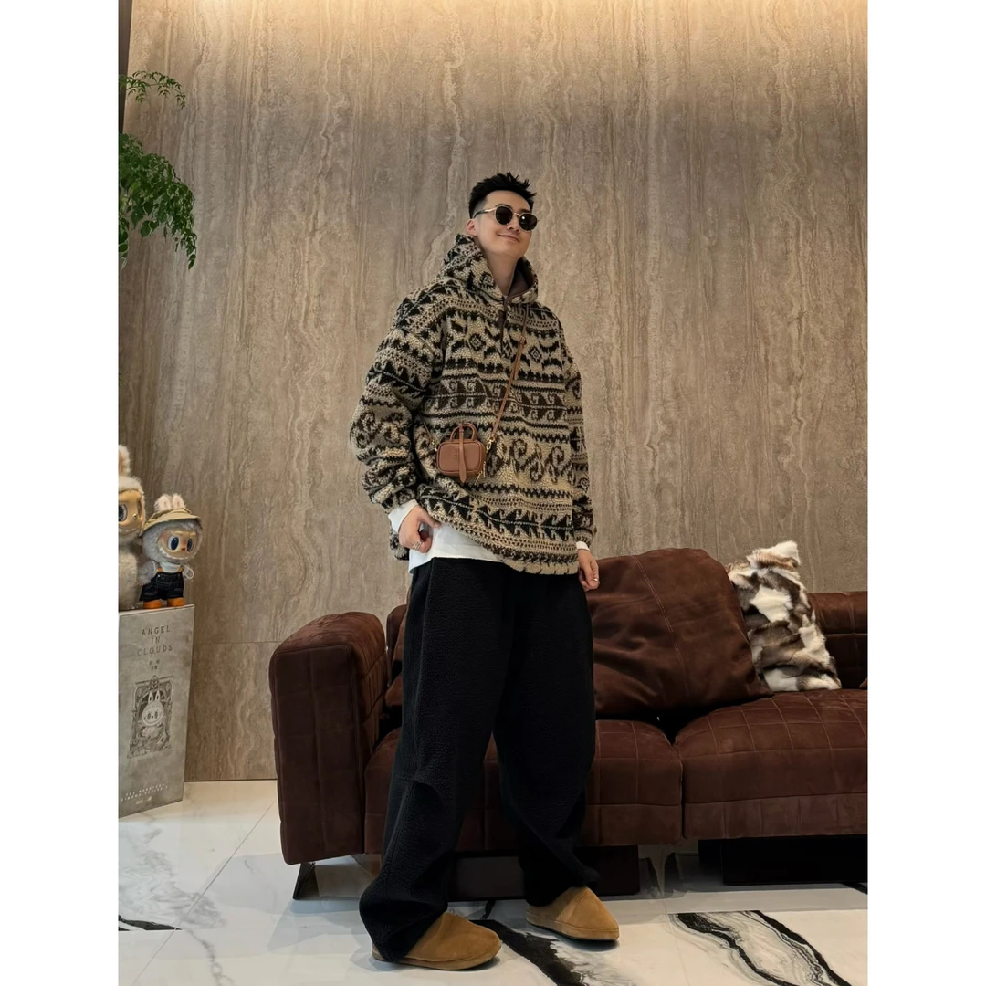 RICH陈发财【费尔岛摇粒绒】时髦精入冬单品！颗粒绒卫衣男外套6637