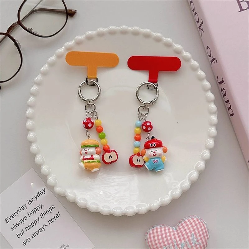 ins夏日多巴胺星星卡通小狗手机链少女心airpods彩色串珠挂链垫片