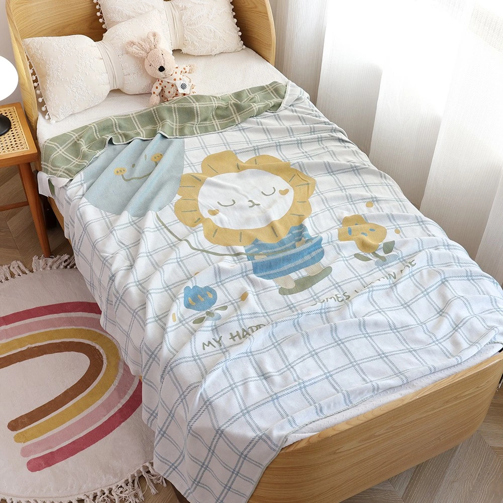 婴儿纱布竹纤维盖毯夏季新生儿童冷感毯凉感宝宝卡通毛巾被午睡毯