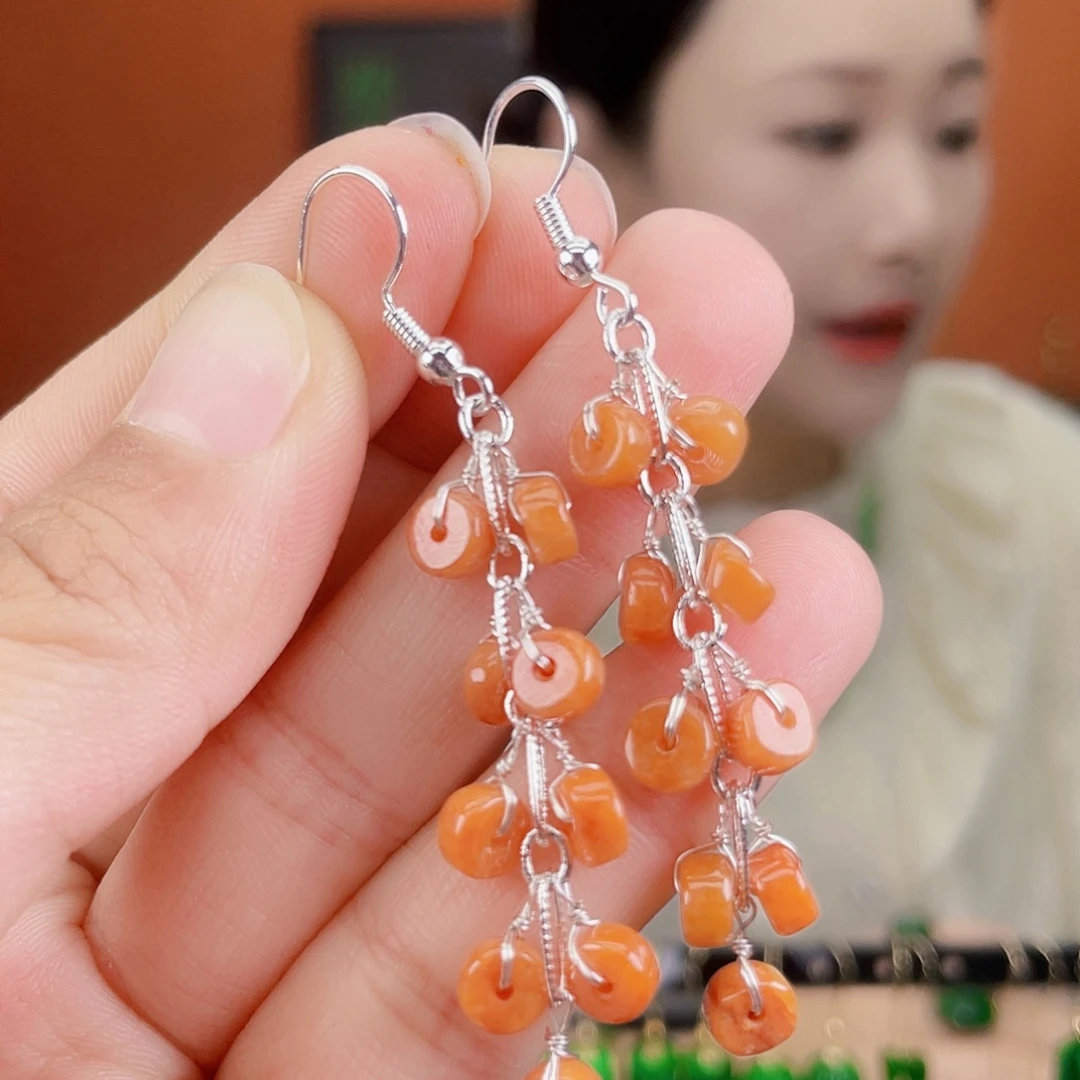 翡翠未镶嵌耳饰饰品