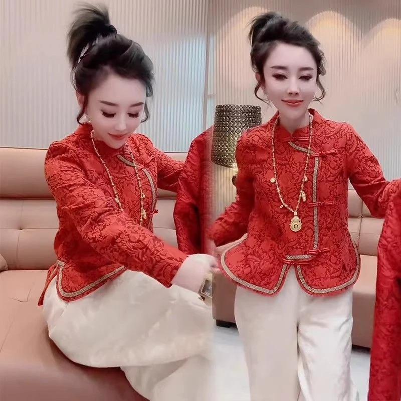 216新中式衬衫2026春新款设计不对称国风盘扣气质减龄本命年上衣