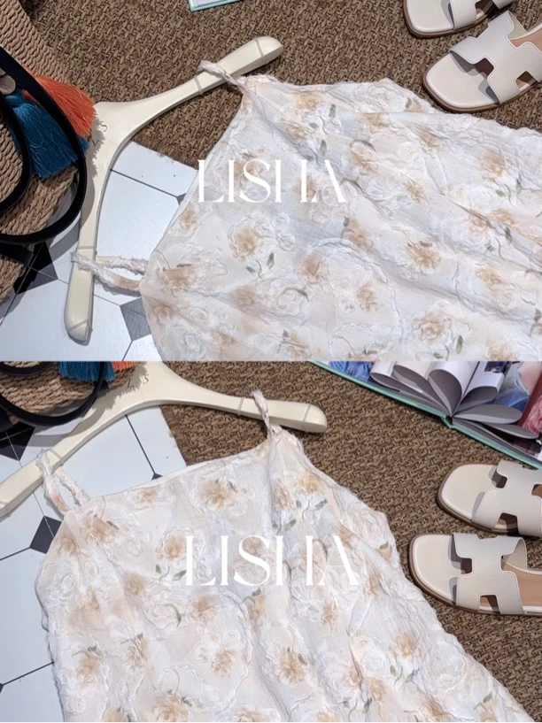 夏季碎花吊带裙洋气女款