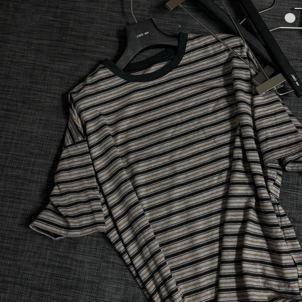 定制面料拼色条纹T恤 no退no换