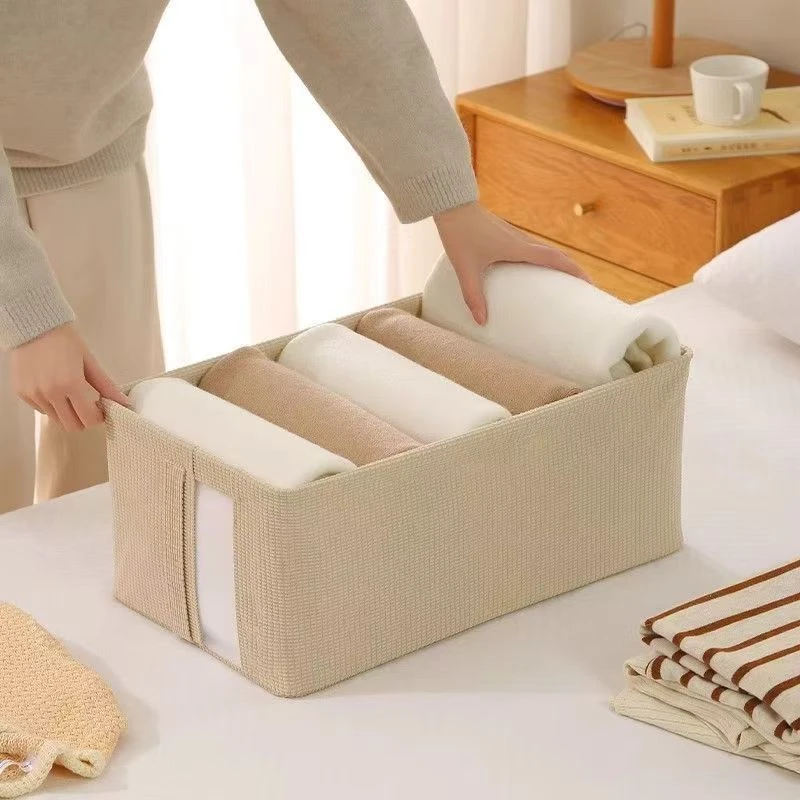 26L简约风华夫格收纳抽屉玉米格收纳盒牛仔裤裤子内衣裤衣柜收纳