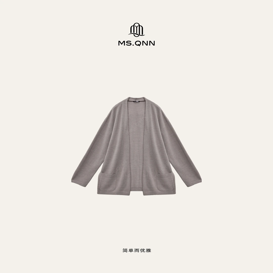 Ms.Qnn“老钱外套” 进口超细100羊毛慵懒风针织外套 39C023 Q姐