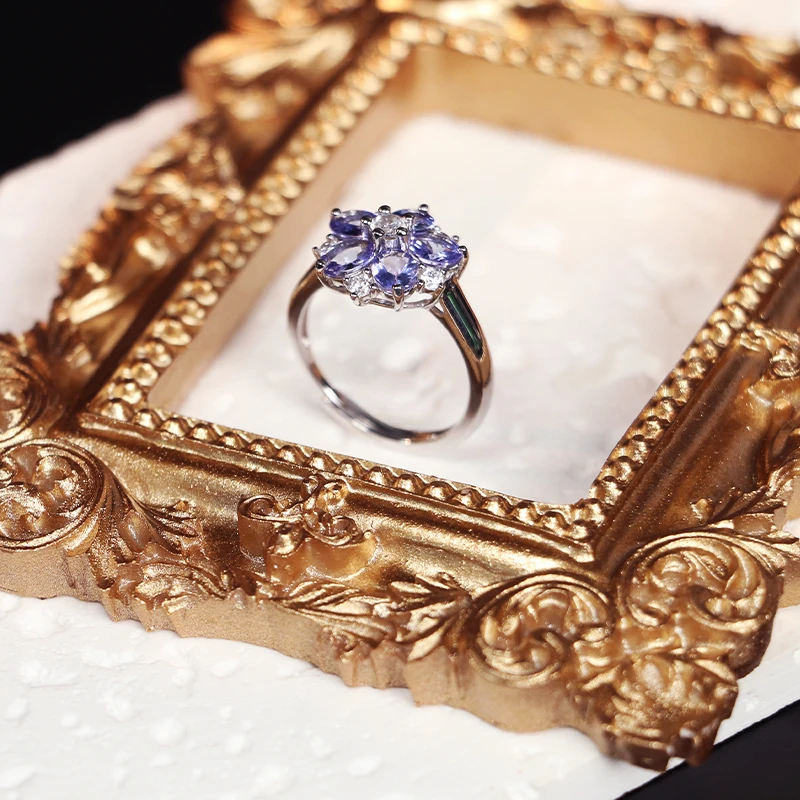 坦桑石雪花戒指-多样性发其一