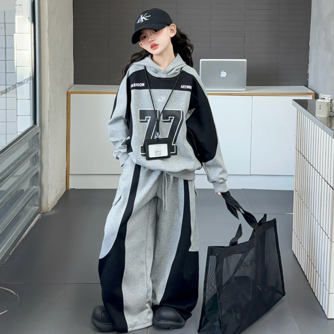 女童秋季套装2025新款女大童洋气运动服儿童韩系秋装休闲卫衣卫裤
