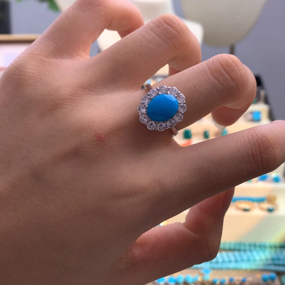 未镶嵌绿松石珠宝奇石戒指