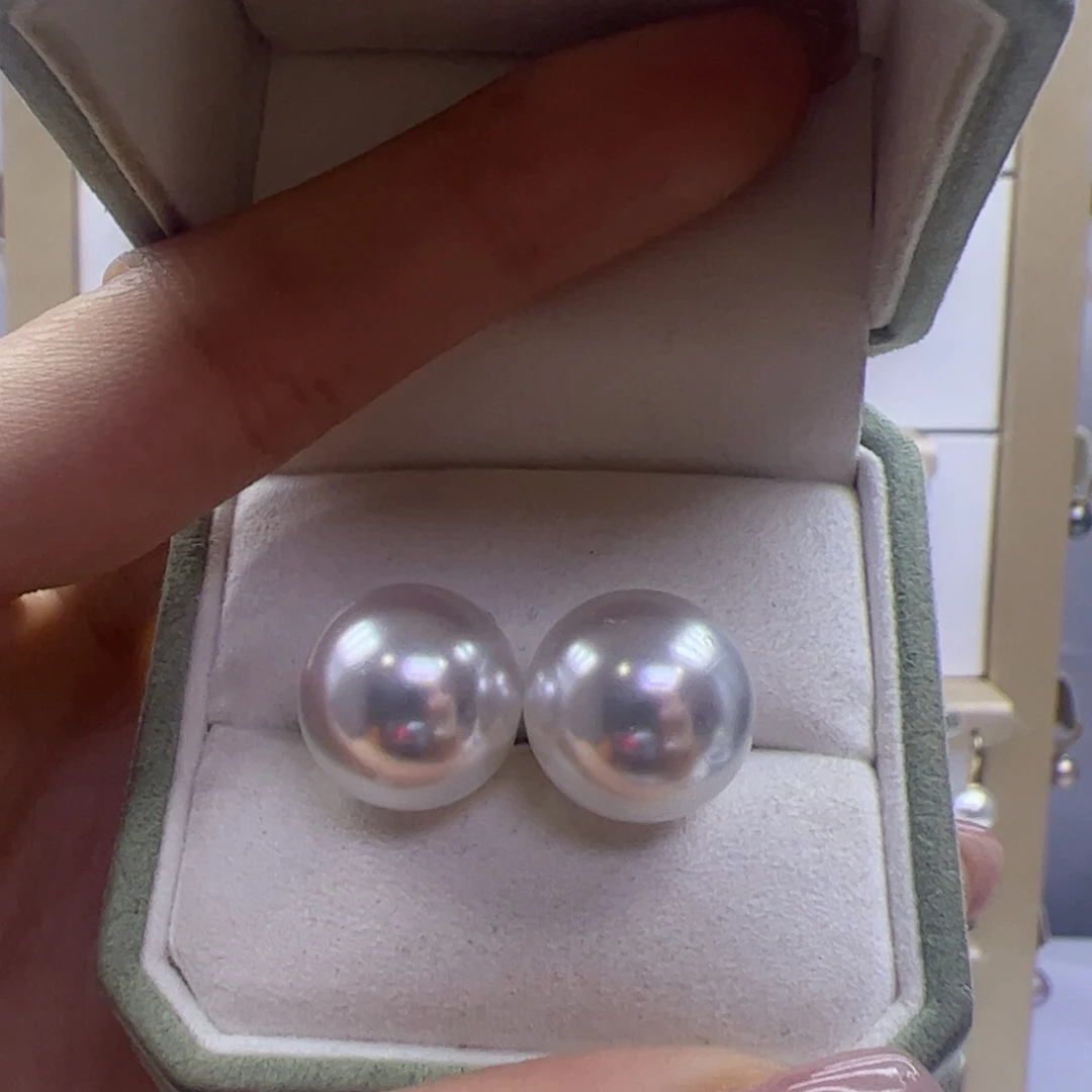 淡水珍珠耳饰银S925镶嵌