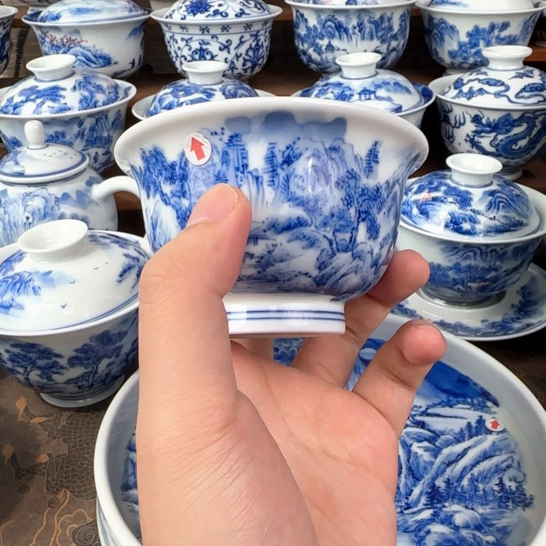 微瑕手绘为外满绘压手杯