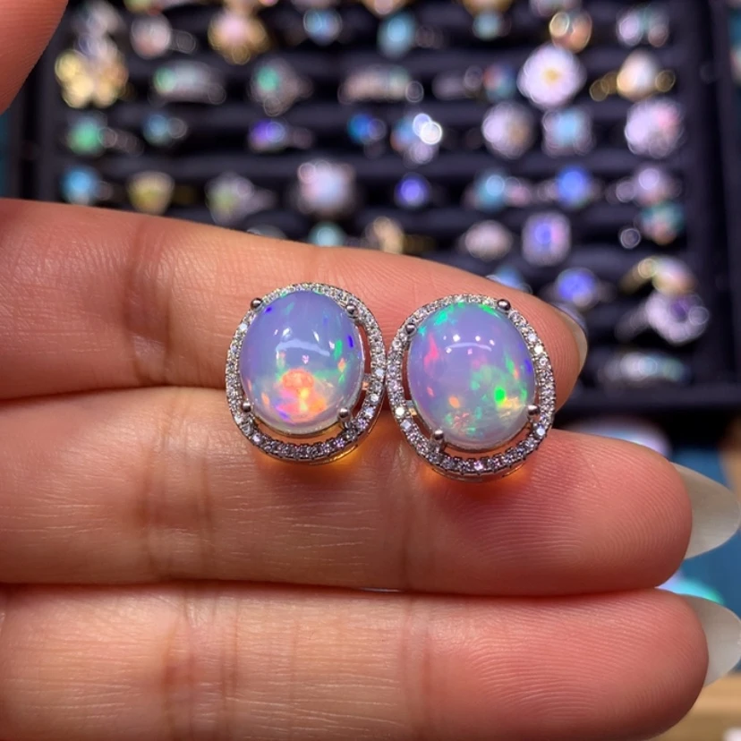 【闪购商品】欧泊银S925镶嵌耳饰款式