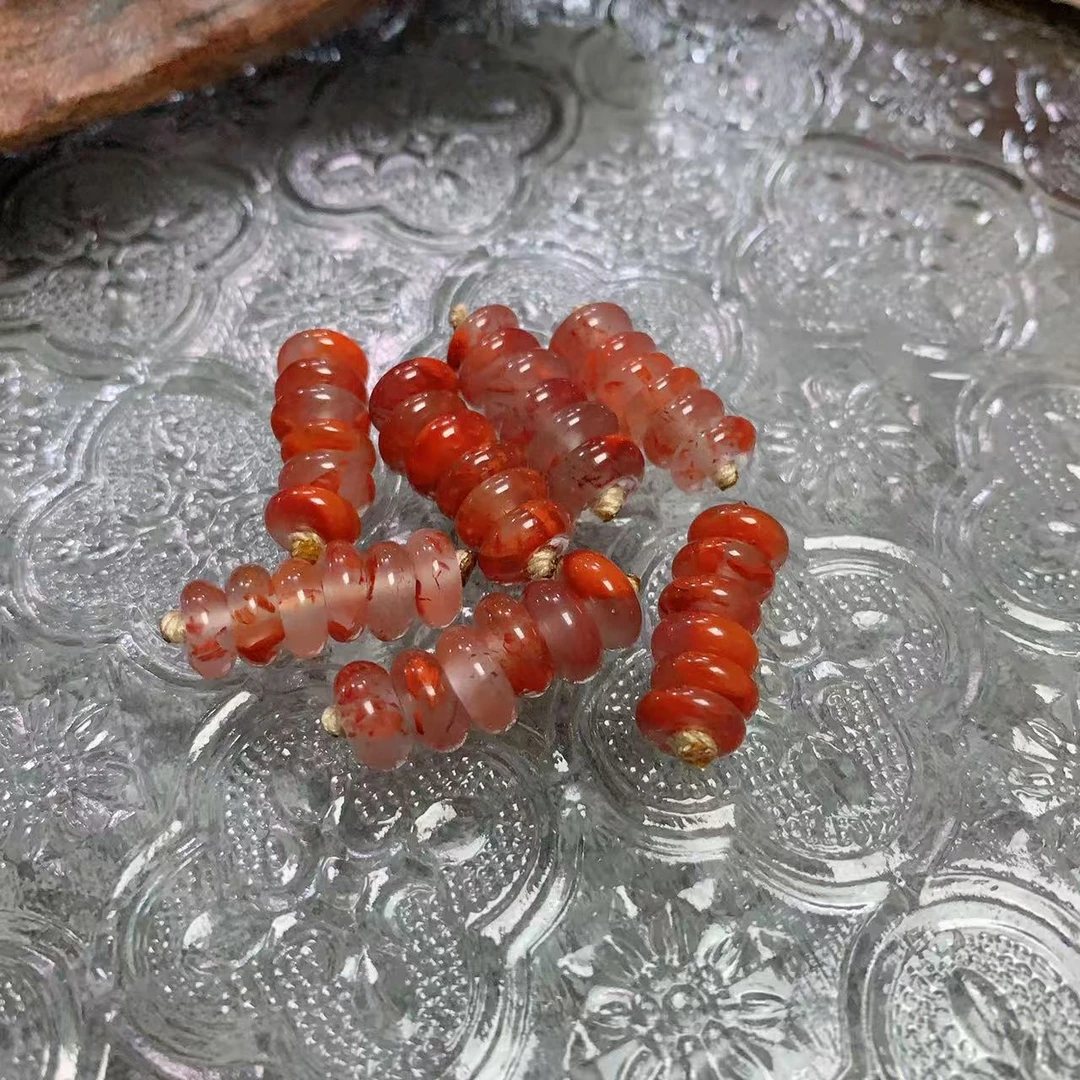 【领源】南红冰飘精工时尚火焰纹扣子毛毛虫配饰（多样式发其一）