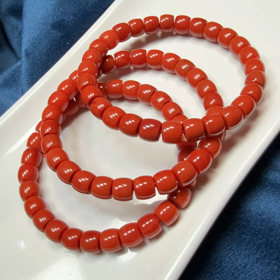 【伟伟鉴定】南红 满肉满色 直切手串 约 8 多样性发货发一件