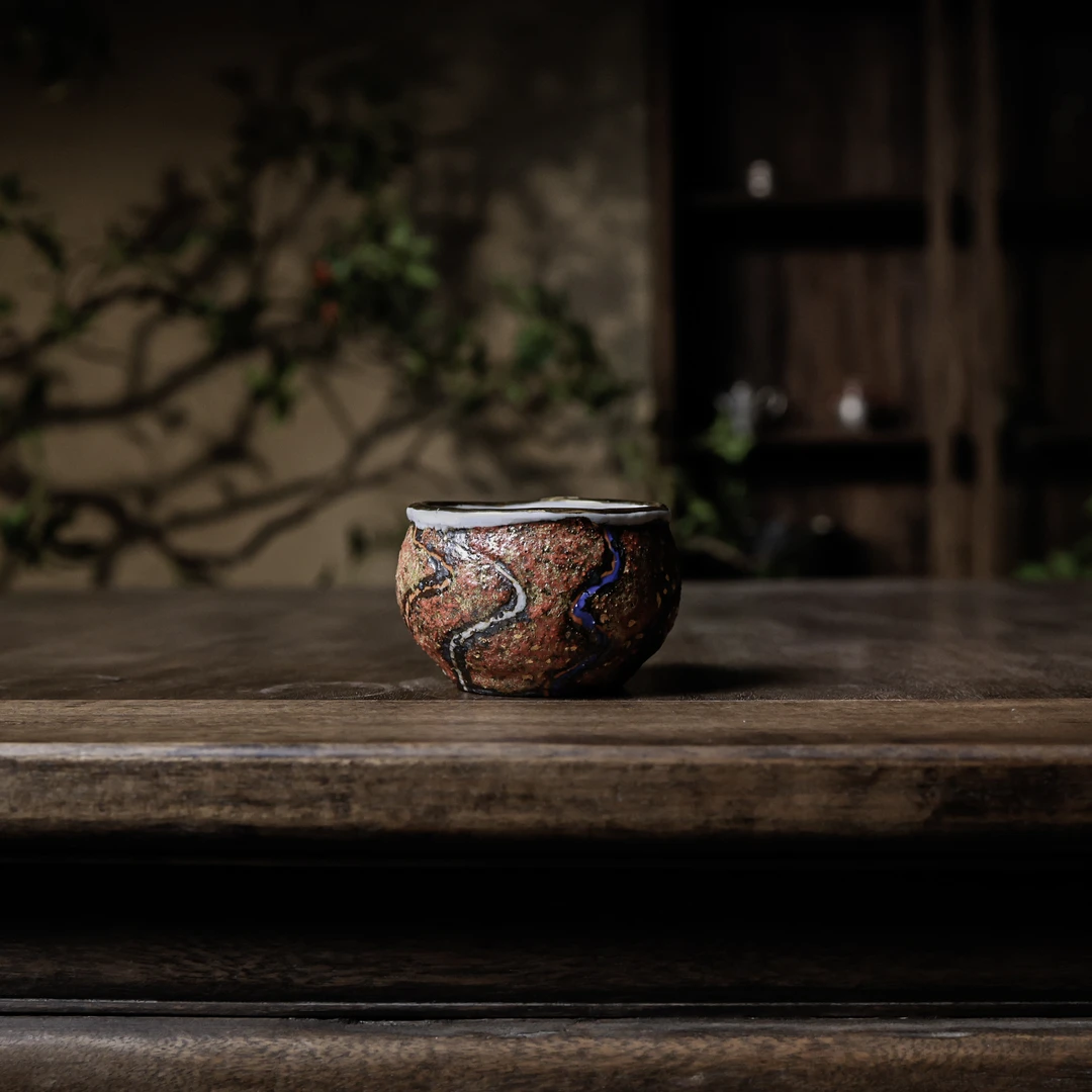 【小田甄陶】高越-小岩熔杯-110ml（高越S0597）