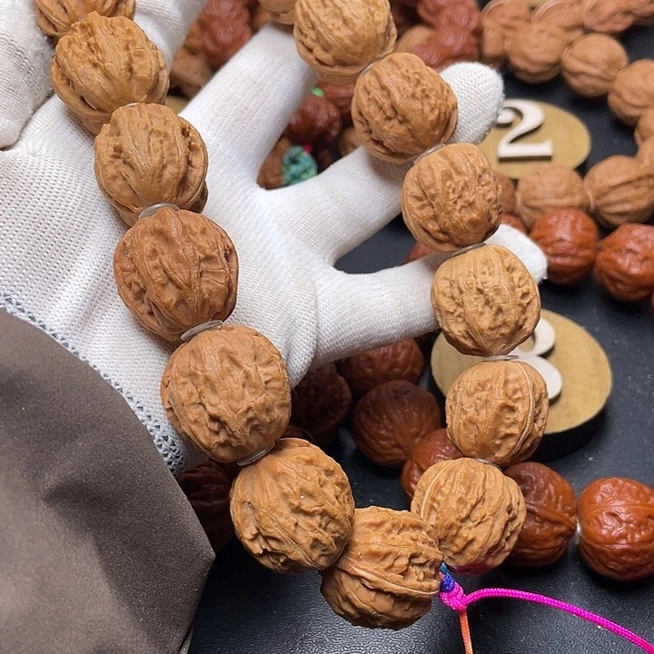 手串文玩核桃京八棱原皮手持