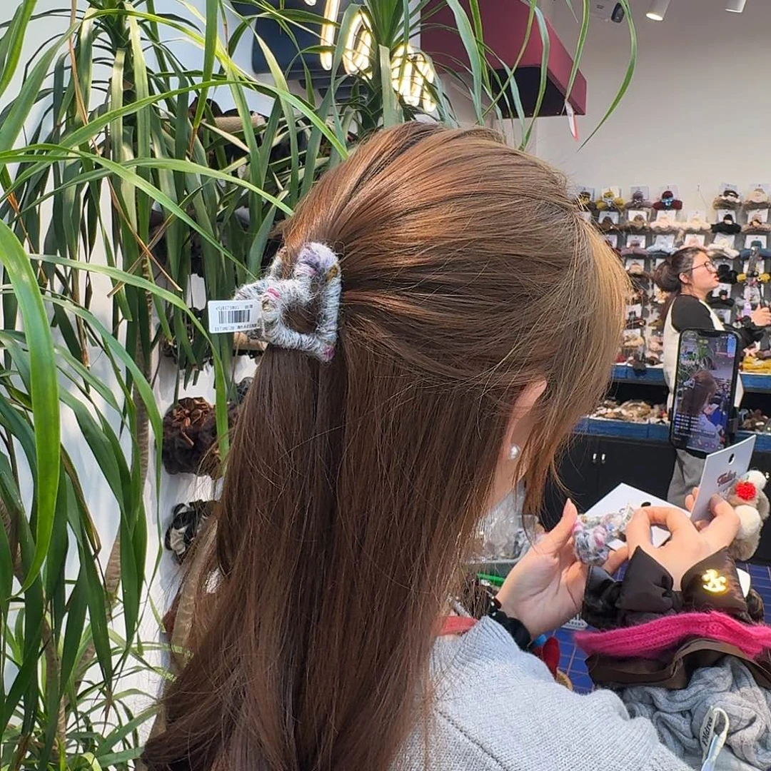 布艺非金属混线爱心抓夹小