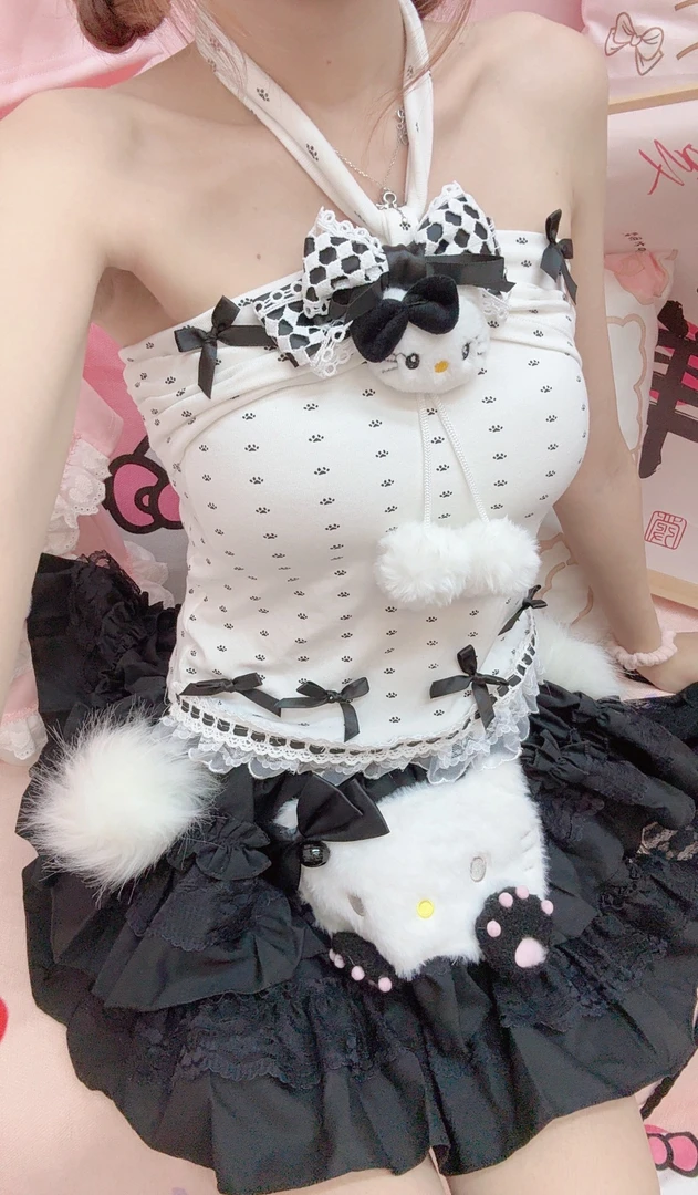 奶熊布偶手作原创萝莉软妹重工日常动漫性感蛋糕裙套装