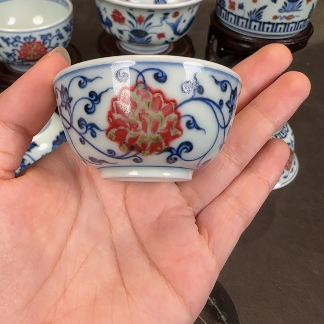 和然窑釉里红一口杯