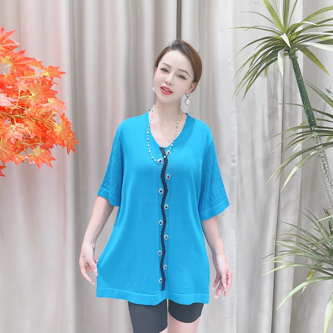 9531孔雀蓝色轻奢时尚显瘦简约宽松上衣气质休闲洋气设计师中长款