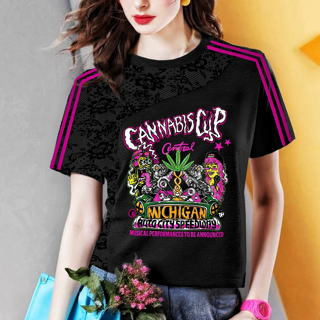 KM60043时尚拼接短袖设计师T恤