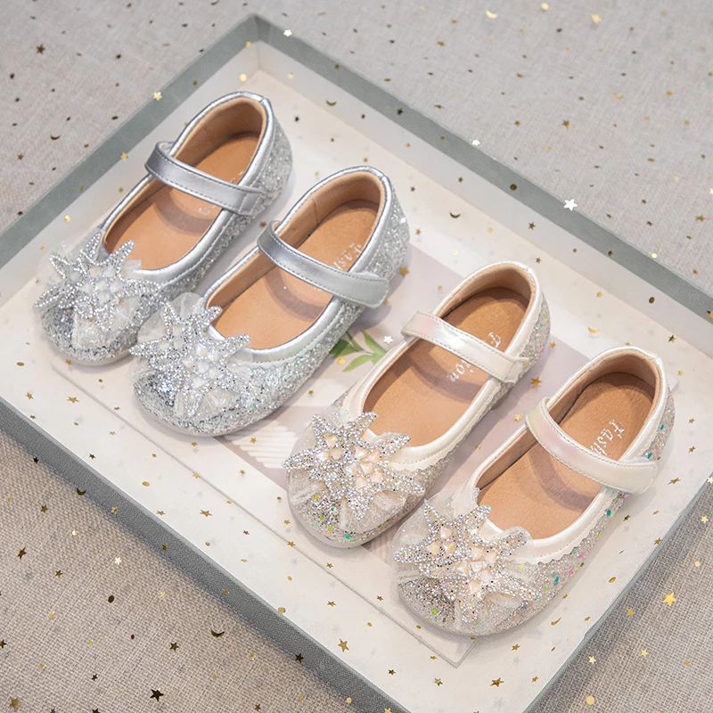 女童鞋子儿童水钻公主小皮鞋2025春秋女孩水晶单鞋女宝皮鞋新款潮