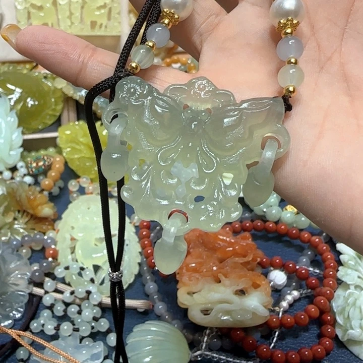未镶嵌蛇纹石玉木梳