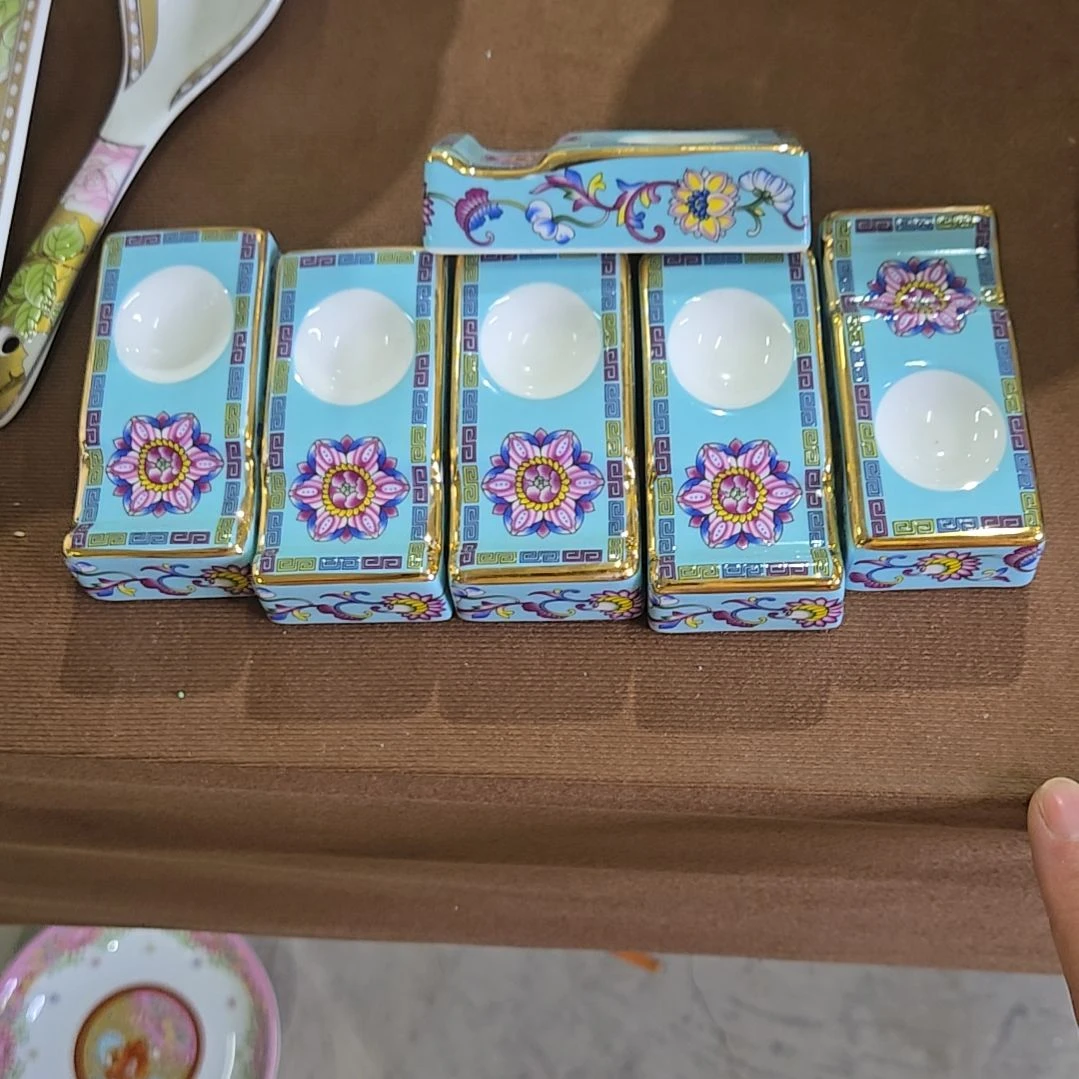 碗微瑕珐琅彩筷子架6个66666666