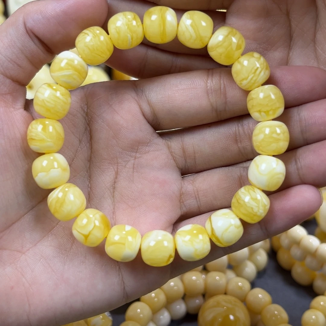 琥珀未镶嵌手串同料老邢手串11.1mm