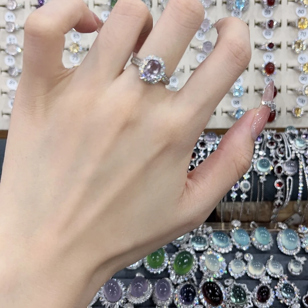 银S925镶嵌戒指紫晶