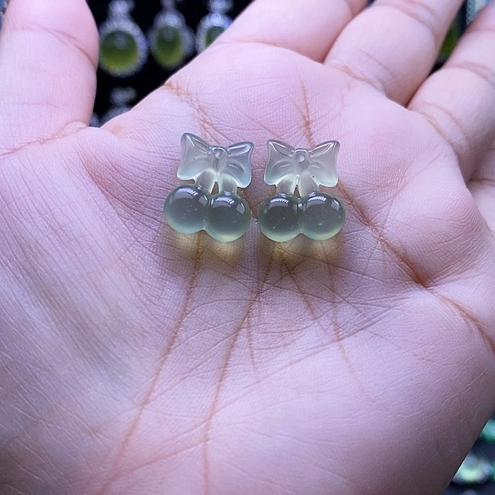 岫玉未镶嵌耳坠耳坠