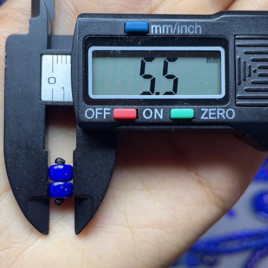 青金石未镶嵌5×3mm直切药片对珠配饰