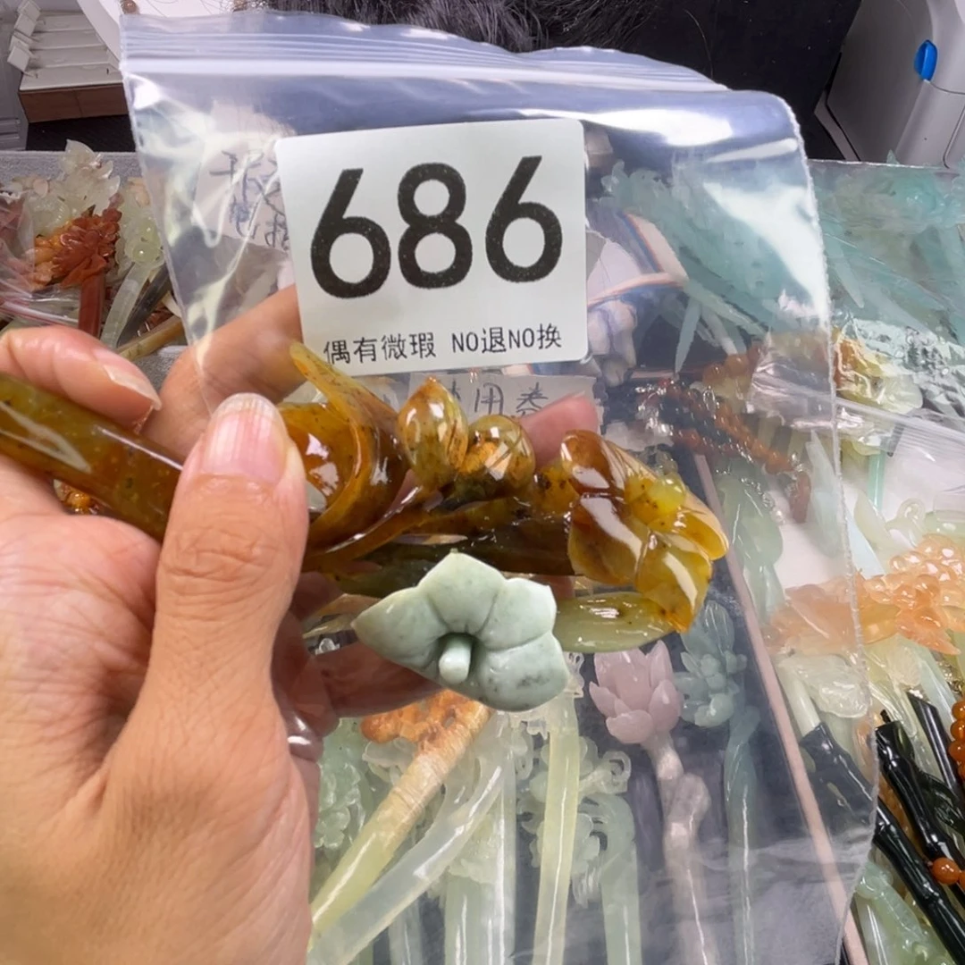 未镶嵌岫玉发饰菜***景