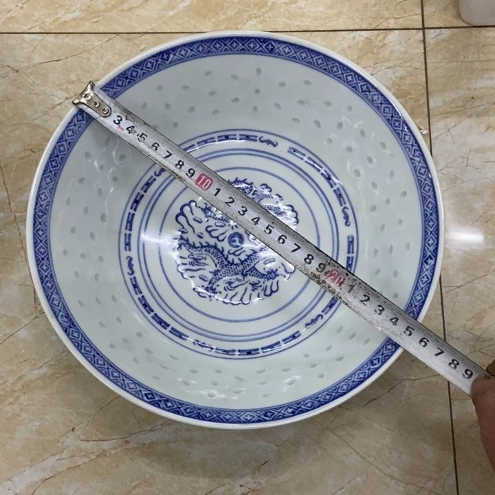 陶景德镇25厘米青花玲珑碗