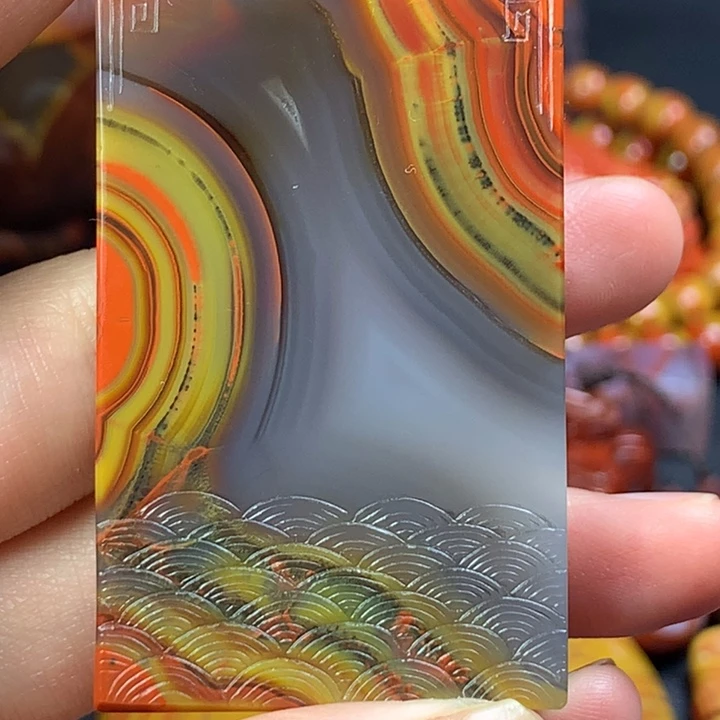 用***9玛瑙/玉髓未镶嵌牌