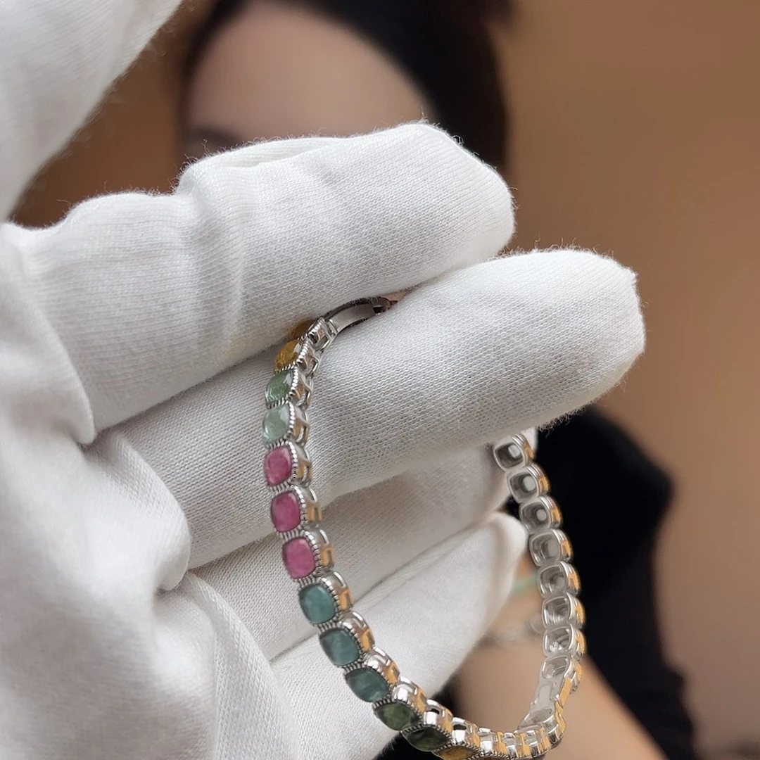 碧玺珠宝奇石银S925镶嵌