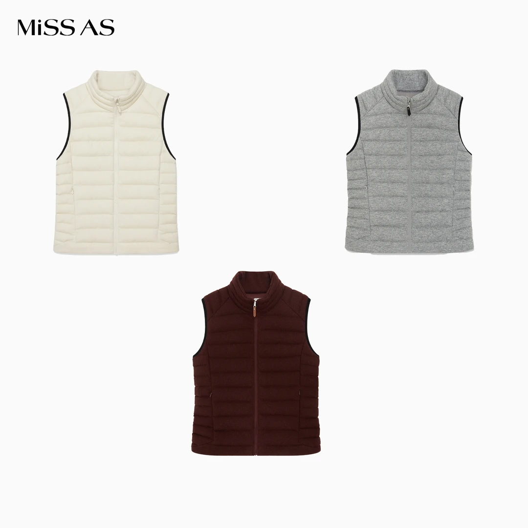 【IMMI】百搭简约排骨感针织立领拉链羽绒马甲女25秋冬MISSAS买手店