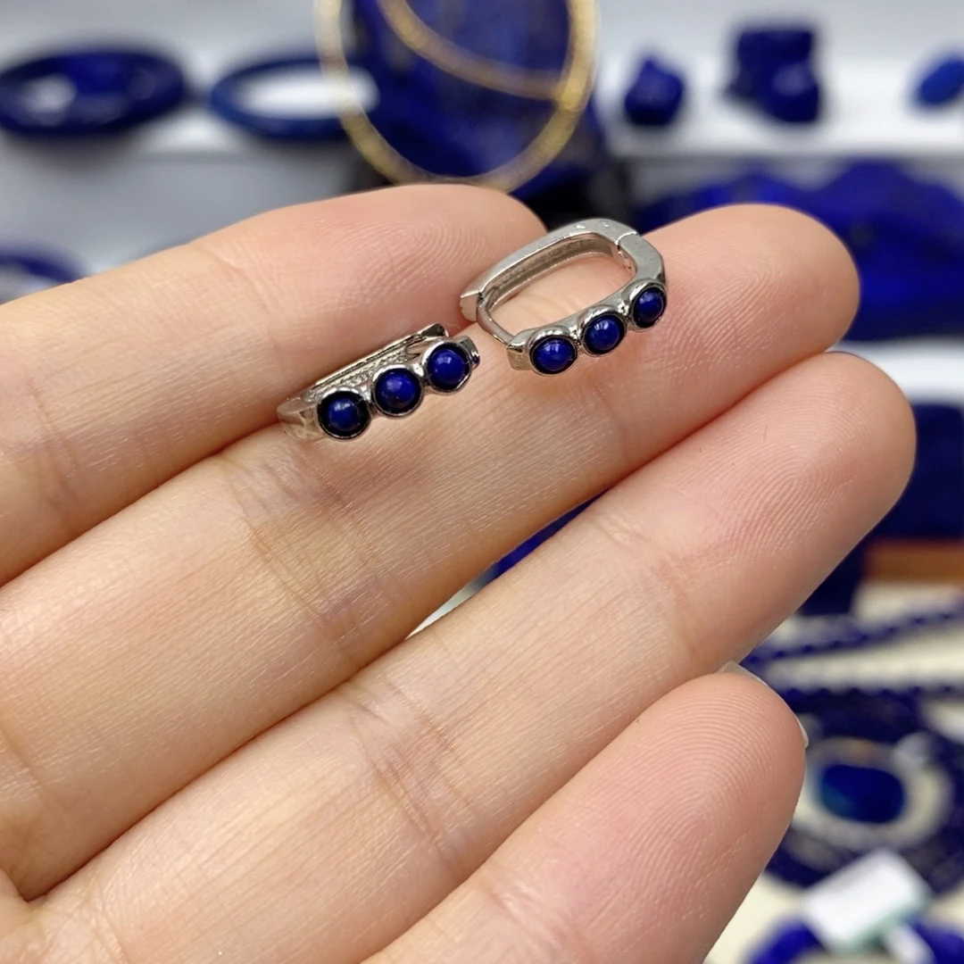 青金石耳饰合金耳饰