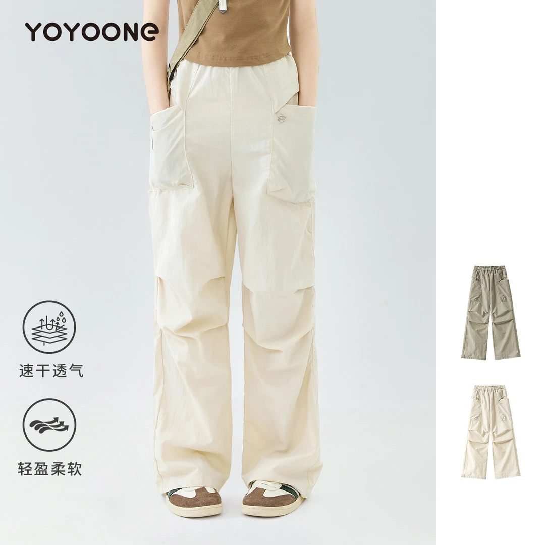 女童工装裤春装2025年新款儿童速干运动裤大童阔腿裤夏季裤子薄款