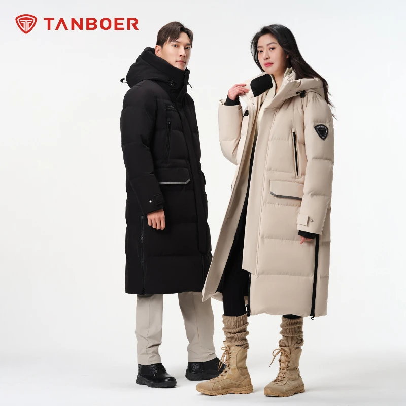 坦博尔极寒鹅绒羽绒服新款男女同款流光风运动过膝外套TB245820