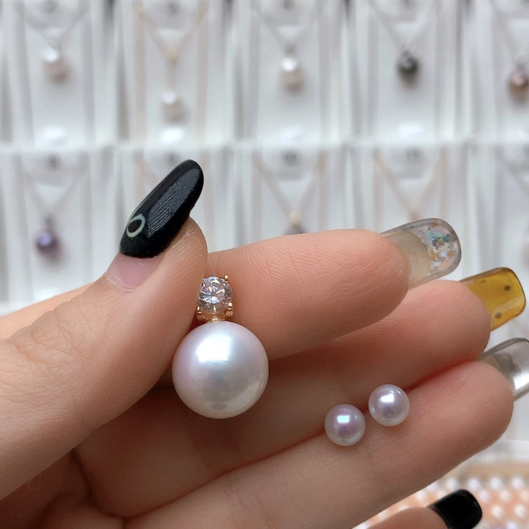 @***到淡水珍珠银S925镶嵌吊坠(不含链)