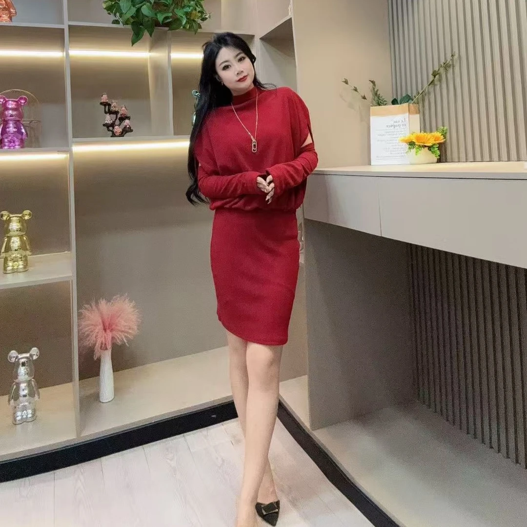 冬季连衣裙-冠 7031时尚潮流名媛风女人味设计胖MM大码女装新款